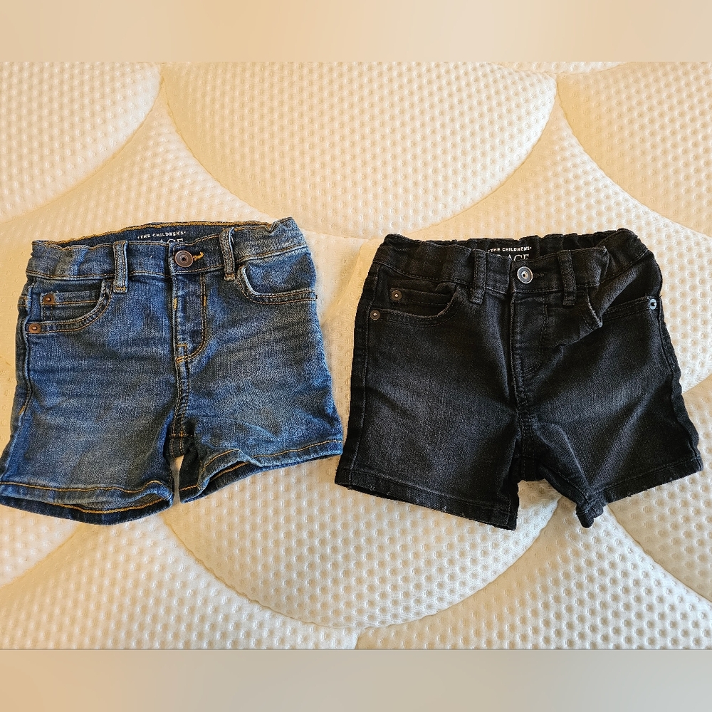 The Children's Place Blue and Black Denim Shorts